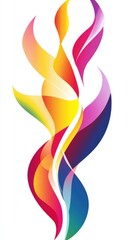 Colorful abstract swirl of flames representing passion and creativity in a modern design