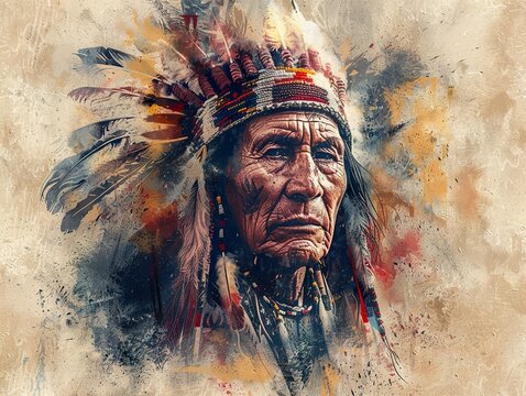 Native American Chief Portrait: A Powerful and Inspiring Artwork