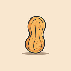 Simple Peanut Vector Icon for Gourmet and Edible Products