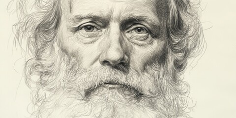 Pencil drawing of a man's face.