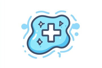 Obraz premium A blue and black icon of a plus sign