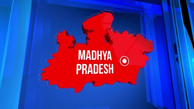 Madhya Pradesh animation with blue background
