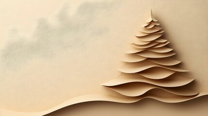 Layered Paper Tree on Beige Backdrop