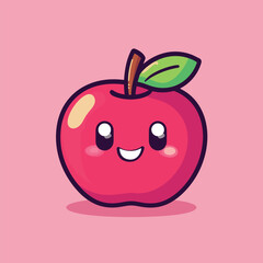Edible Apple Fruit Icon in Flat Style for Digital Applications