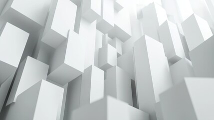 Abstract 3D White Geometric Structure