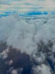 Aerial view of clouds over ocean