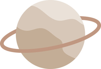 Illustration of a ringed planet, symbolizing space exploration and cosmic beauty.