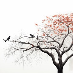 Obraz premium blossom in spring with white background Generative AI