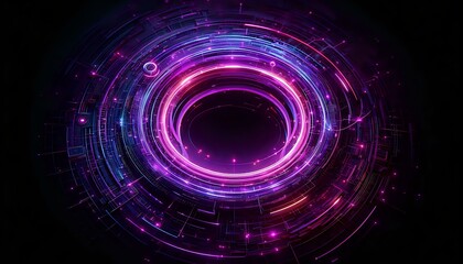 Obraz premium Mystical Digital Vortex: A Fusion of Technology and Cosmic Energy