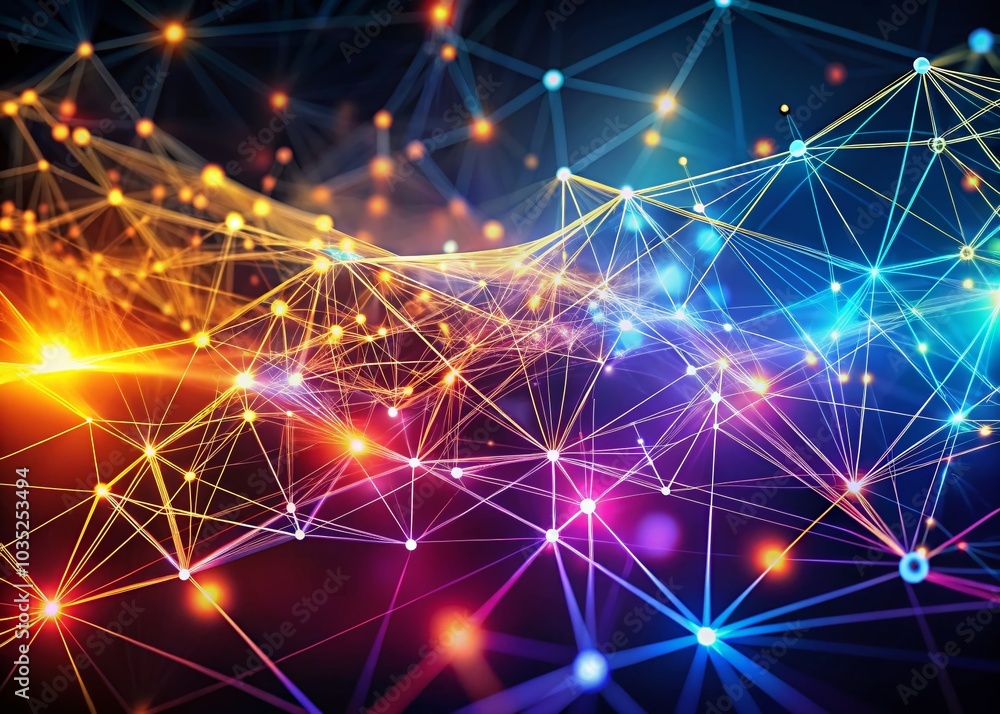 Poster abstract plexus technology background with animated lines and dots for seamless geometric space visu