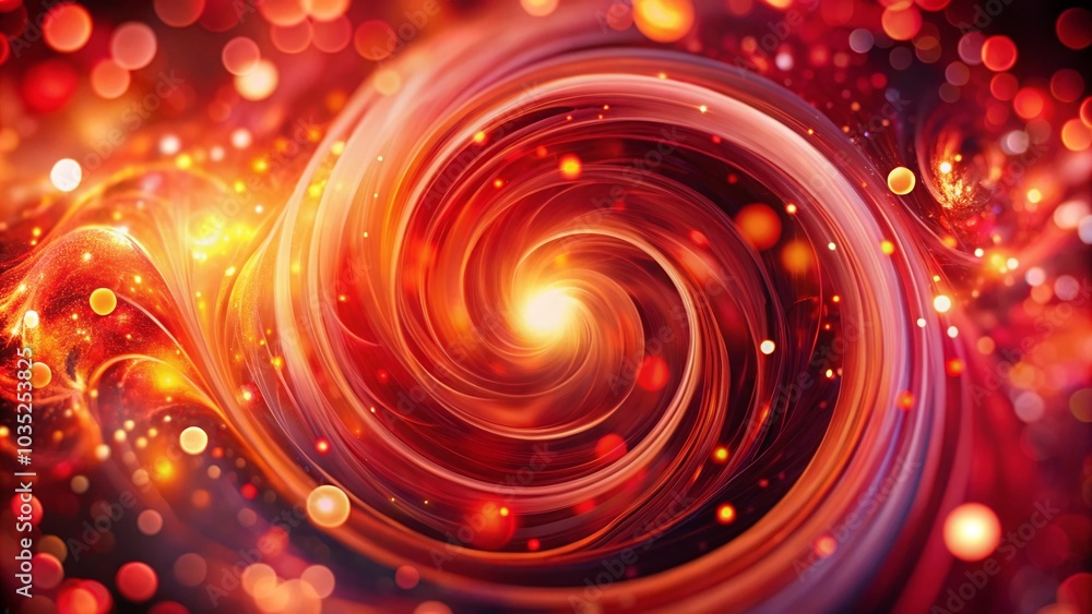 Poster abstract red energy vortex with bokeh effect for dynamic visuals and creative projects