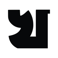 Bold Bengali Alphabet Vector Set