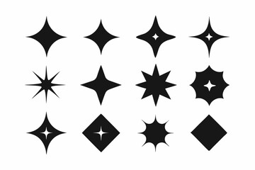 Sparkle star icon set, sparkles icon vector bundle, set of star sparkles icons