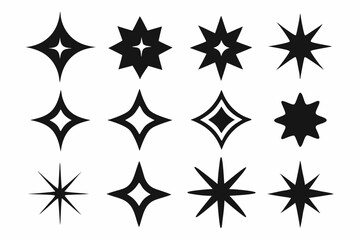 Sparkle star icon set, sparkles icon vector bundle, set of star sparkles icons