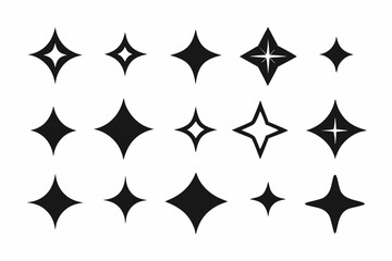 Sparkle star icon set, sparkles icon vector bundle, set of star sparkles icons