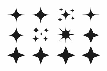 Sparkle star icon set, sparkles icon vector bundle, set of star sparkles icons