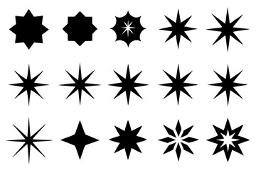 Sparkle star icon set, sparkles icon vector bundle, set of star sparkles icons