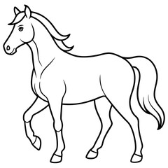 artistic horse outline silhouette vector