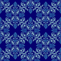 Seamless damask pattern Elegant and classic design with intricate floral motifs. Perfect for wallpaper, fabric, or packaging design.
