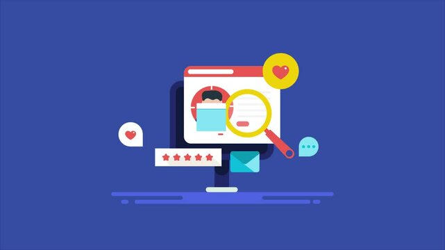 Target customer segmentation sales conversion growth process using social media, email marketing and advertising campaign, 2d animation video clip.