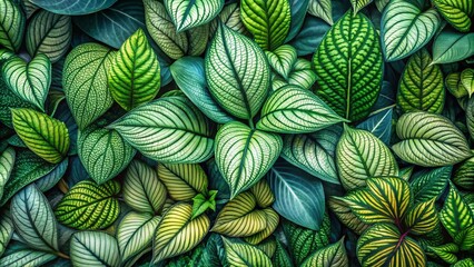 Aerial Photography of Organic Leaf Patterns with Watercolor Effect for Nature Lovers