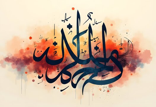 Arabic fonts islamic calligrapy on white background