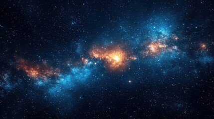 Naklejka premium A starry night sky with nebulae.