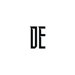 DE monogram logo design letter text name symbol monochrome logotype alphabet character simple logo