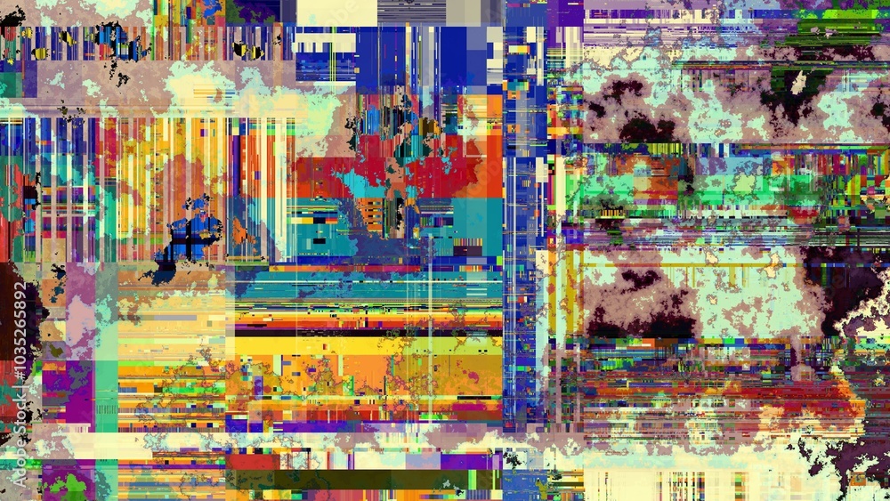 Poster tv noise static effect, abstract glitch background. fractal digital art pattern