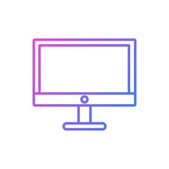 flat design computer monitor vector icon