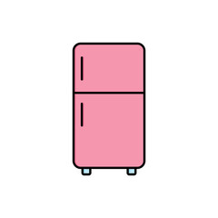 flat design refrigerator vector icon