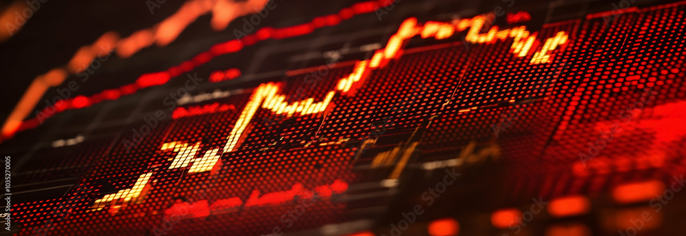Aufkleber a close-up of a computer screen displaying a sudden stock market crash. -