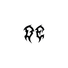 Fototapeta premium DE monogram logo design letter text name symbol monochrome logotype alphabet character simple logo