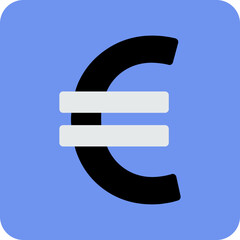 Abstract colorful flat icon design for euro currency mobile application - UI  design