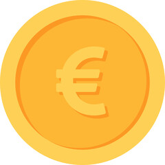 European Euro Gold currency coin flat icon design illustrations 
