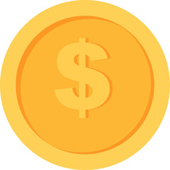 US Dollar Gold currency coin flat icon design illustrations 