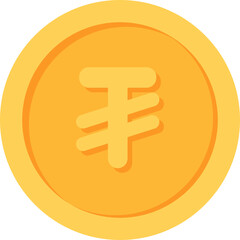 Magnolia tughrik Gold currency coin flat icon design illustrations 
