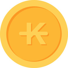 Laos Lao kip Gold currency coin flat icon design illustrations 
