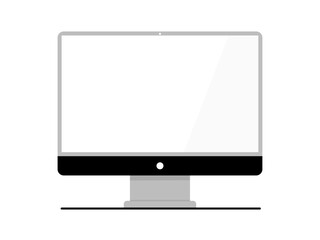 Empty digital desktop monitor display flat design
