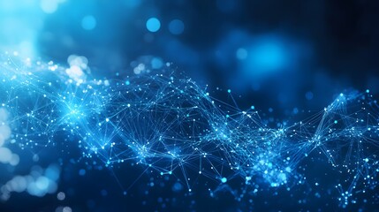 Geometric abstract background with connected dots and lines. Molecular structure and communication. Digital technology background and network connection. 