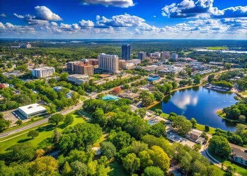 Aerial View of Maitland, Florida with Scenic Altamonte Springs in the Distance - Stunning Landscape Photography