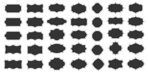 Black vintage classical blank frames,retro labels