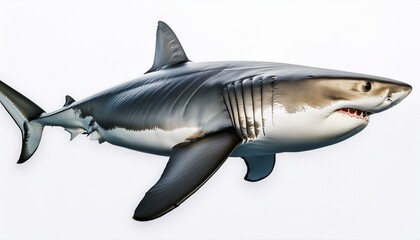 Naklejka premium great shark on white