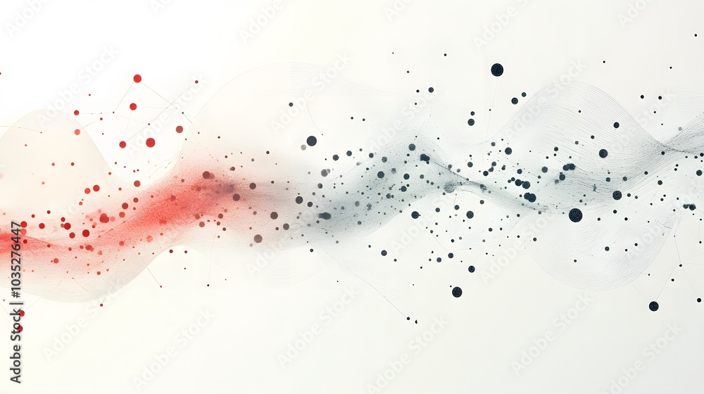 Poster geometric abstract background with connected dots and lines. molecular structure and communication. 