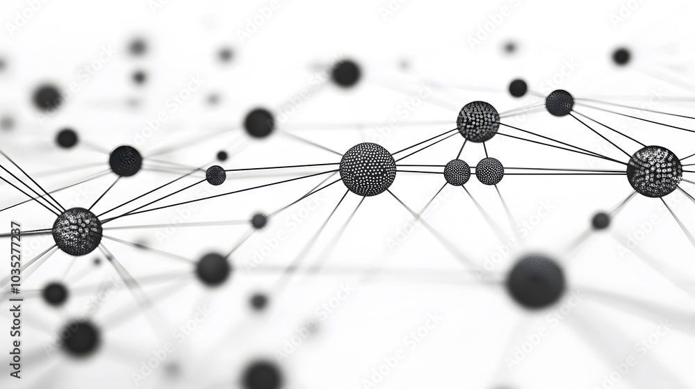 Poster geometric abstract background with connected dots and lines. molecular structure and communication. 