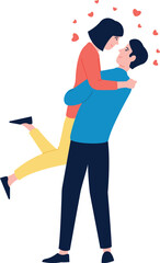 Loving man embrace woman. Romance concept. Happy couple love