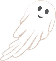 Illustration of Smiling Ghost for Halloween in Flat Style Vector