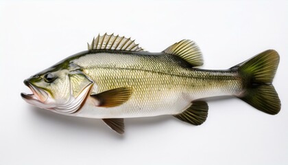 Fototapeta premium Largemouth Bass on White 