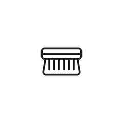 A line drawing of a brush. Rectangular brush with bristles. Editable icon.
