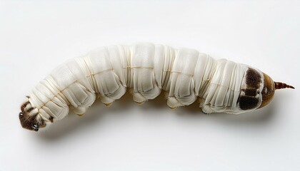 Naklejka premium Silkworm on White